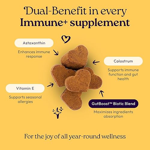 Miniatura 2 de WellJoy Suplemento para perros Immune+ GutBoost  Suplemento de salud para perros  Mejora la respuesta inmune  Formulación GutBoost de doble