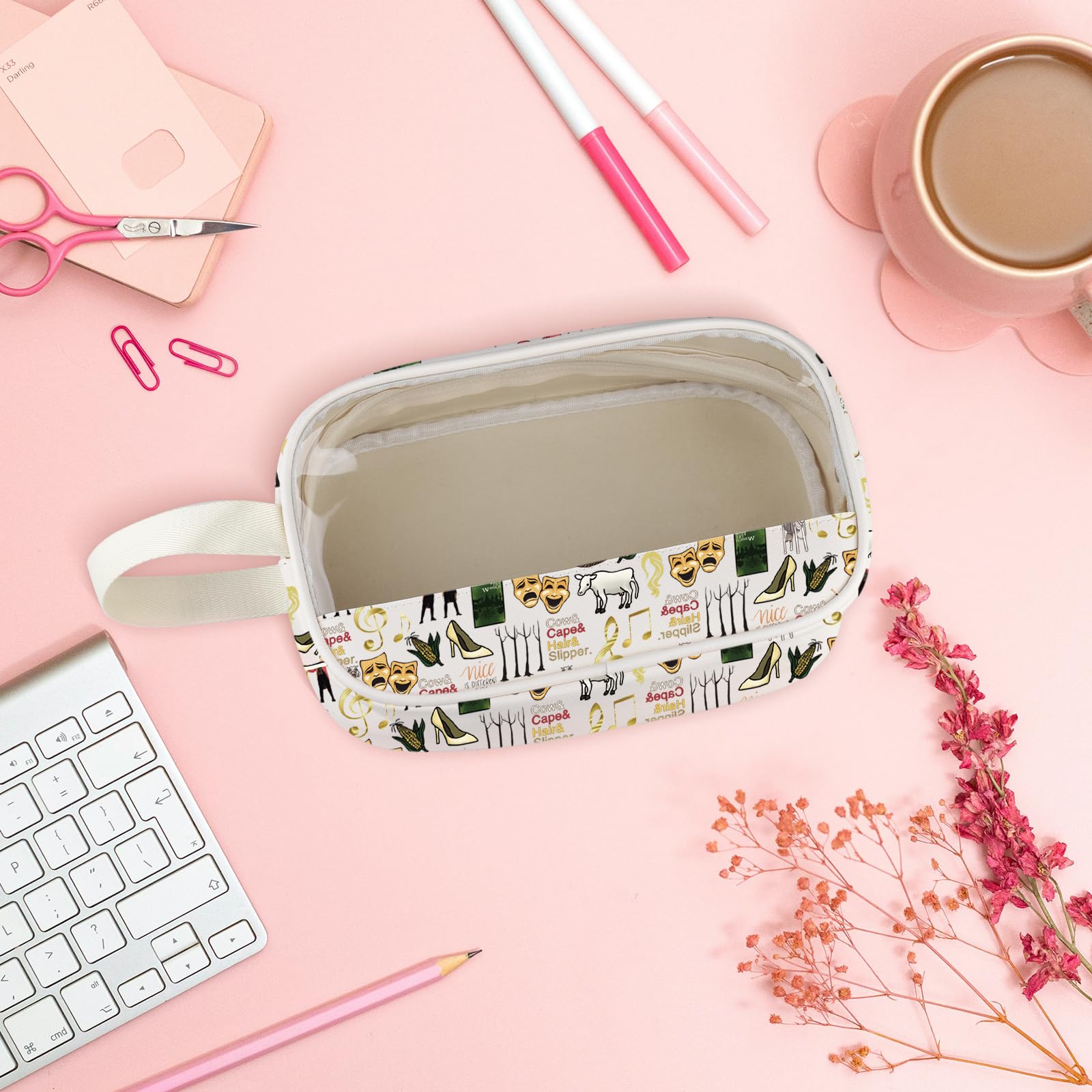 Musical Fans Theatre Gift Broadway Musical Lover Gift Leather Zipper Clear Makeup Bag (Into Cbag EU) - Image 3