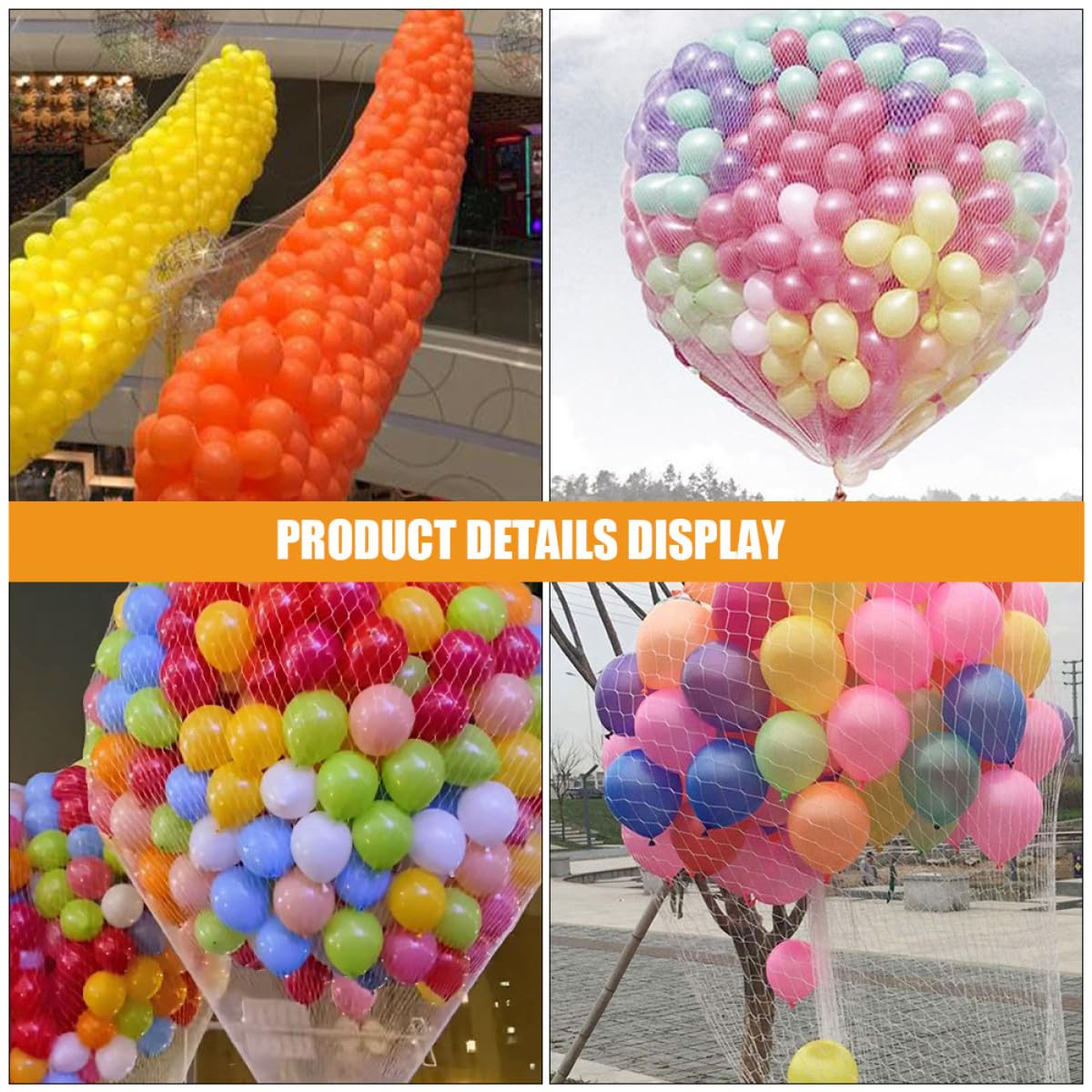 SOIMISS Ballonstartnetz aus Pp 2 Satz für Sichere Ballonfreigabe bei Partydekorationen und Hochzeiten Vielseitiges Design in Weiß für Einfache Anwendung