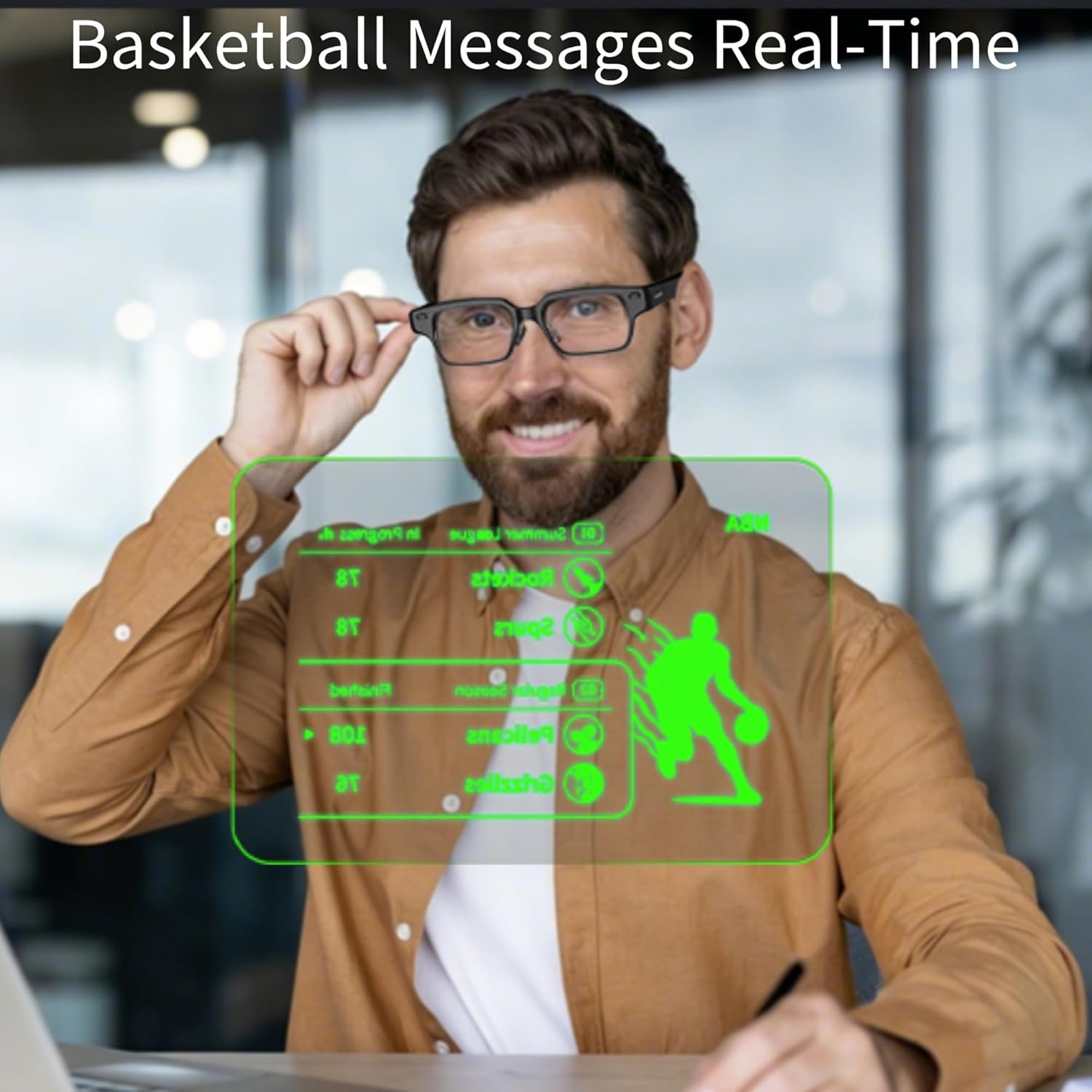 AiLens AI Glasses with 1200Nits Micro-OLED Dual Display, 37g Smart AR Glasses, AI Agent, Realtime Pop-up Message, Translation, Teleprompter for Speech, Music, Special Version