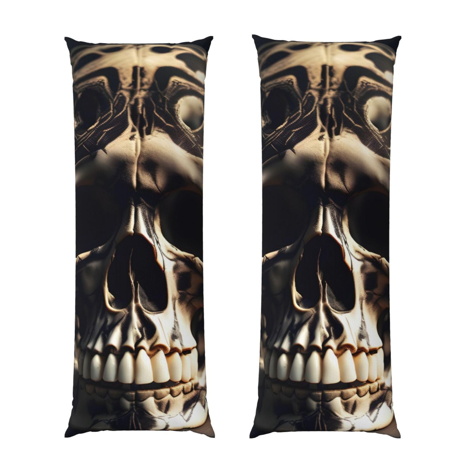 Housse de coussin squelette de crâne et rocher longue et esthétique