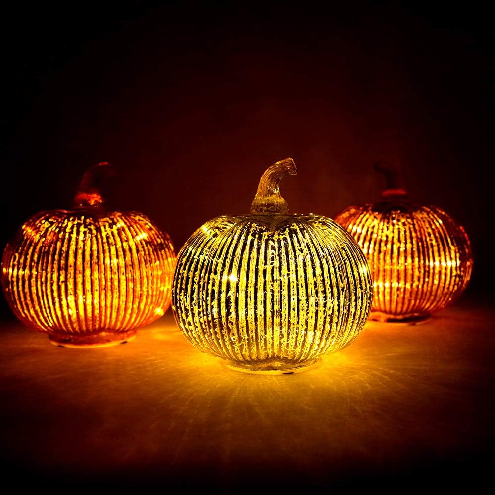 Hvfun Glass Light-up Pumpkin