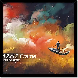 FULDGAENR 12x12 写真フレーム、12 x 12インチ写真ポスター証明書用ブラックフレーム、高透明壁/卓上フレーム、水平垂直ディスプレイ付き(ブラック | 12インチx12インチ)