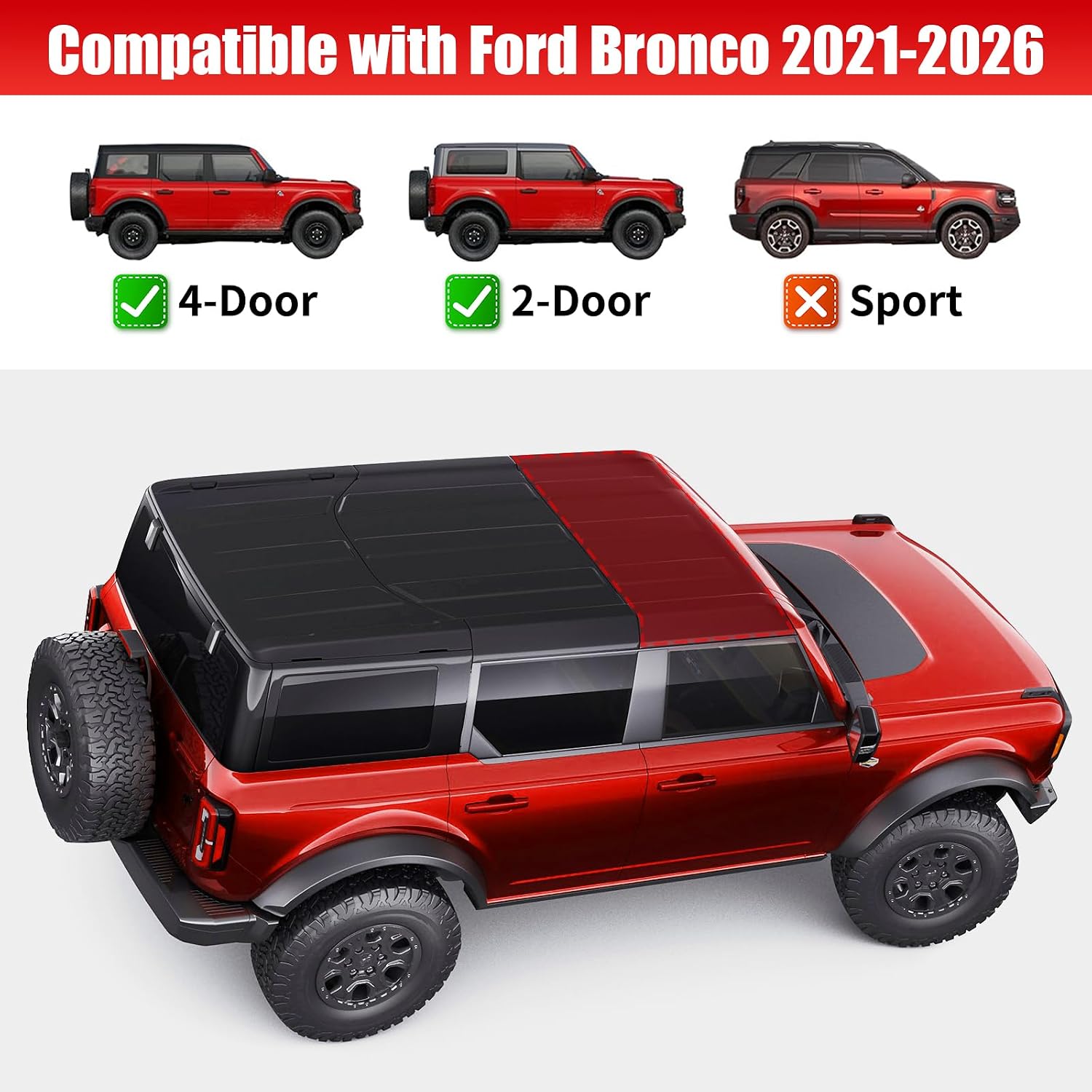 Hard Top Storage Bag Compatible with Ford Bronco 2021-2026 image 2