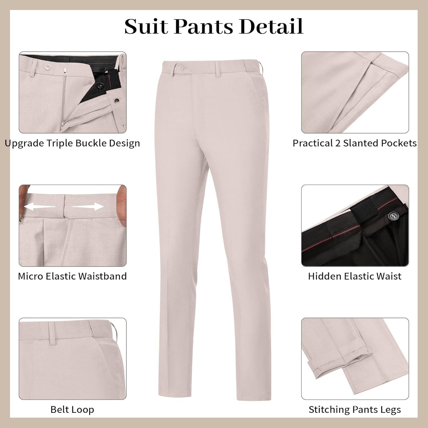 Double Breasted Suit Men Slim Fit 2 Pieces Suit Blazer Pants Formal 2 Button Tuxedo Jacket for Wedding Business Prom - Image 3