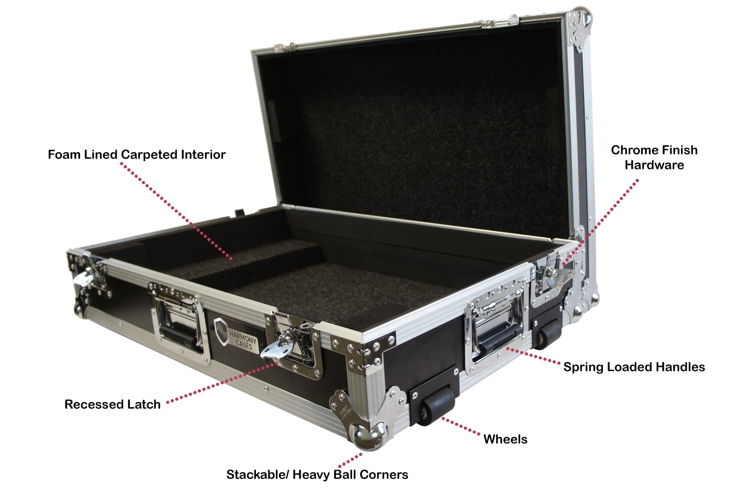 Harmony Audio HCXDJRX3W Flight Road DJ Custom Case fits Pioneer XDJ-RX3 Controller W/Wheels