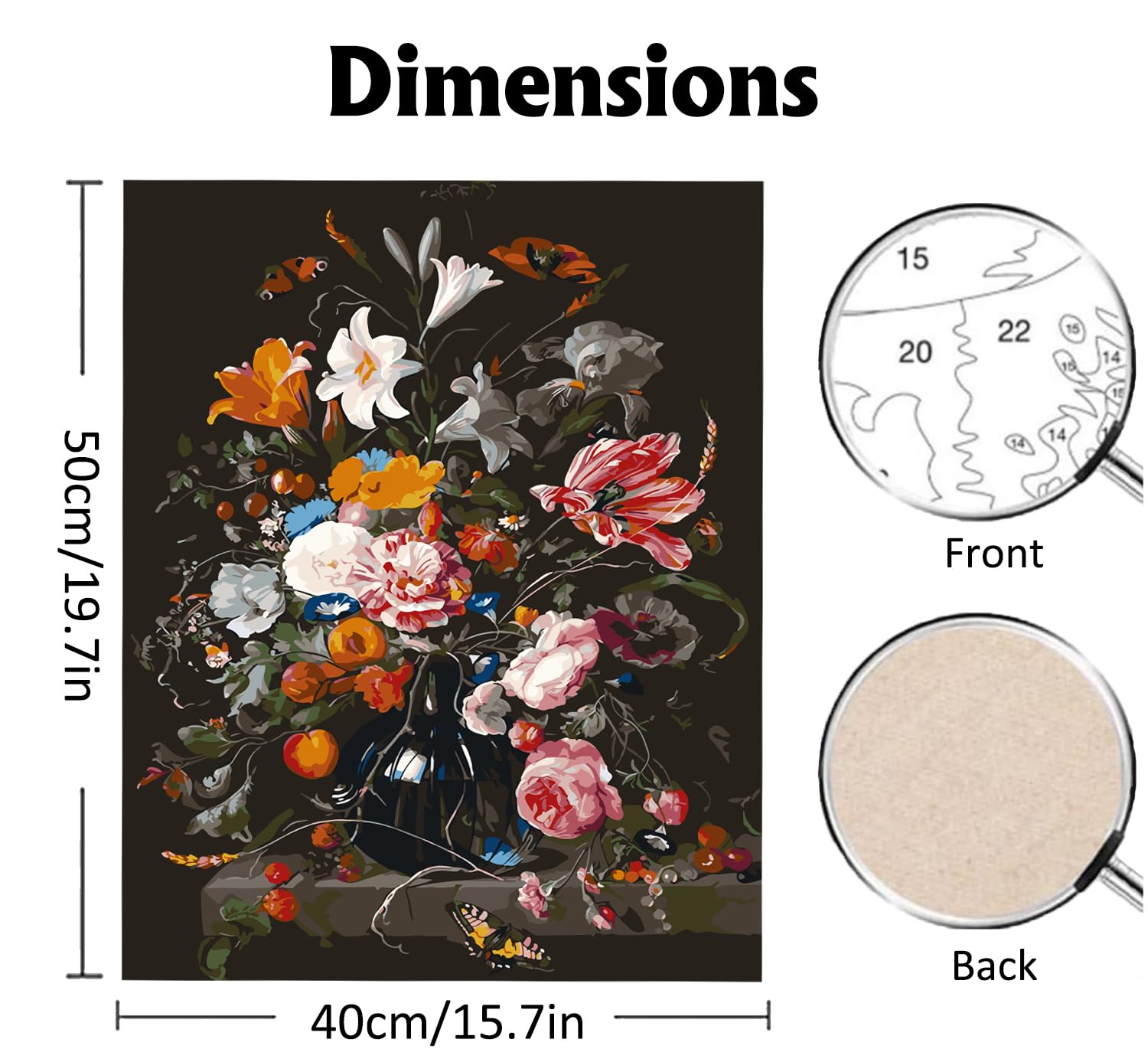 UNIQUORS Paint By Numbers Adults, Colourful Flowers Potted Diy Pre A 859570 - View #2