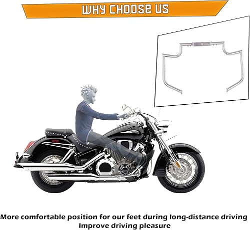 Miniatura 9 de Barra de choque para VTX 1800 VTX1800N VTX1800R VTX1800R VTX1800S VTX1800 Honda (negro mate)