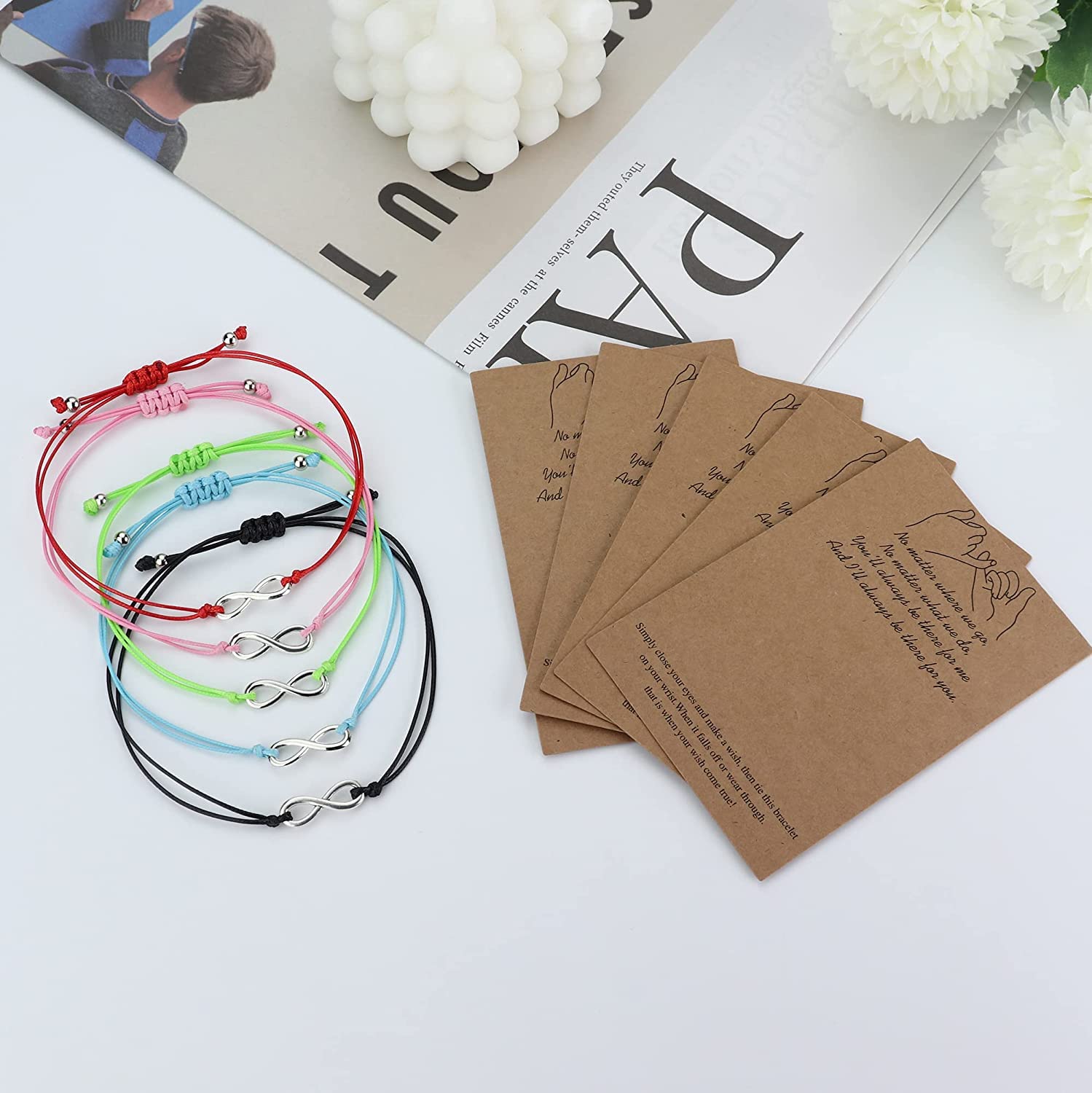 YCTTKDD 5 Pulseras de Amigos para Mujeres y Hombres, corazón Infinito, Sol, Luna, Pulseras de Puntos para relaciones de Amistad