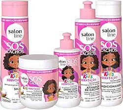 Salon Line SOS Cachos Kids, Kit Linha Infantil Completa com 5 Produtos para Cabelos Cacheados, Tratamento Capilar