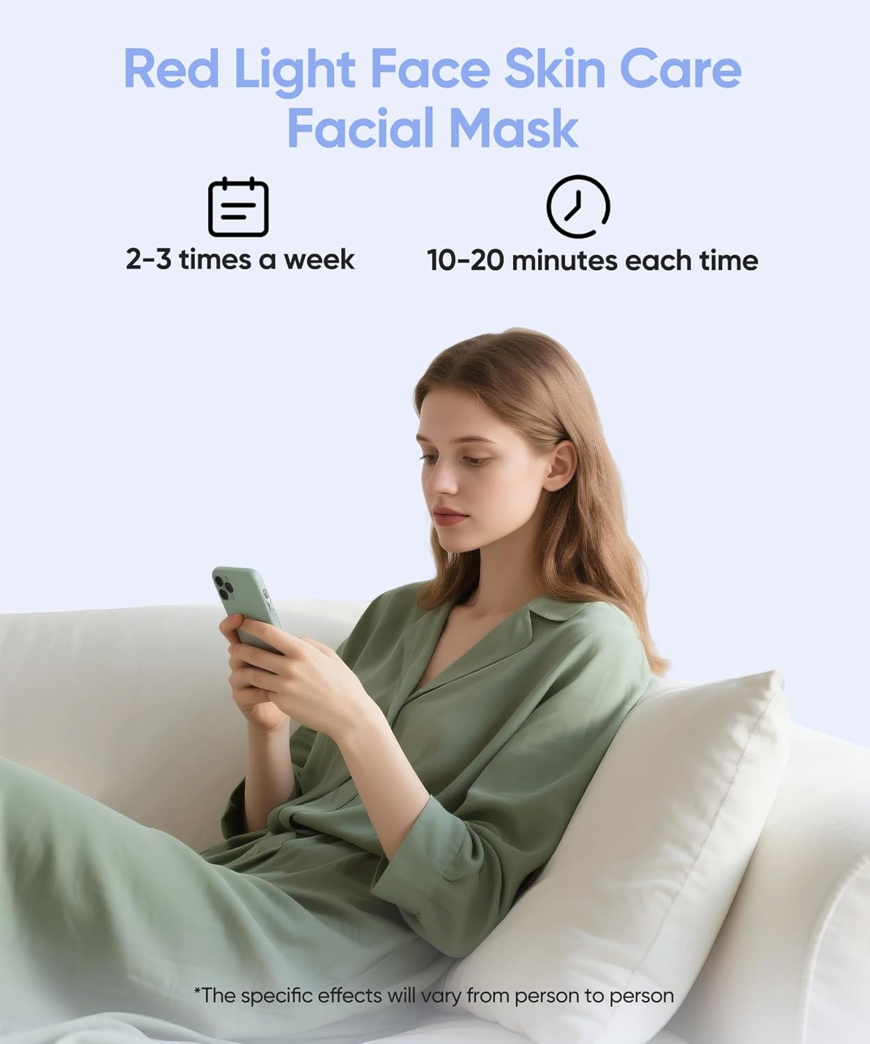 Led Face Mask Light Therapy, Red Light Therapy for Face, 7-1 Colors LED Facial Skin Care Mask, Black