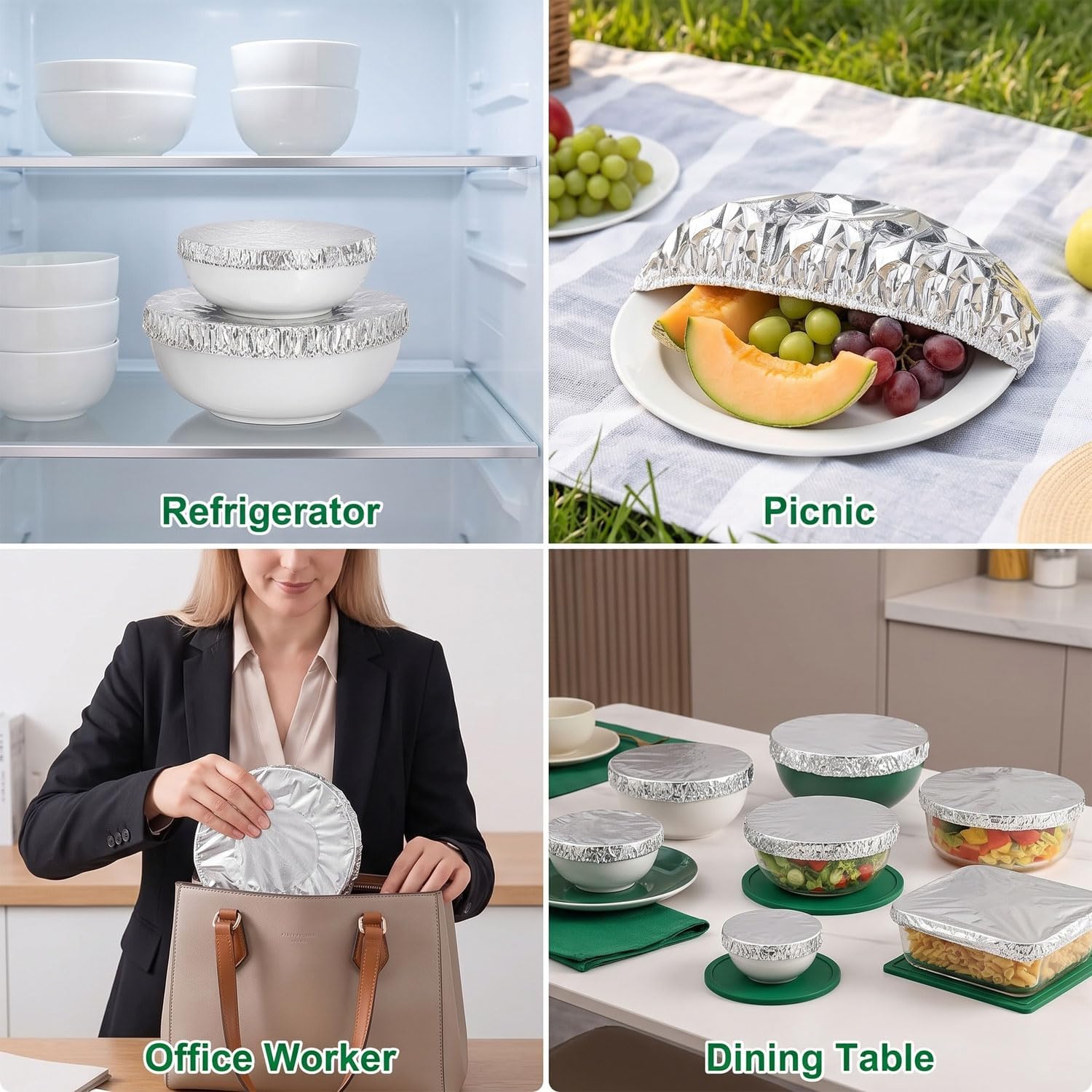 80 pc Reusable Aluminum Foil Food Covers,Pop-Up Tin Foil Food Insulation Cover,Fresh Keeping Food Cover for Home Kitchen Meals Vegetables Fruits Leftovers