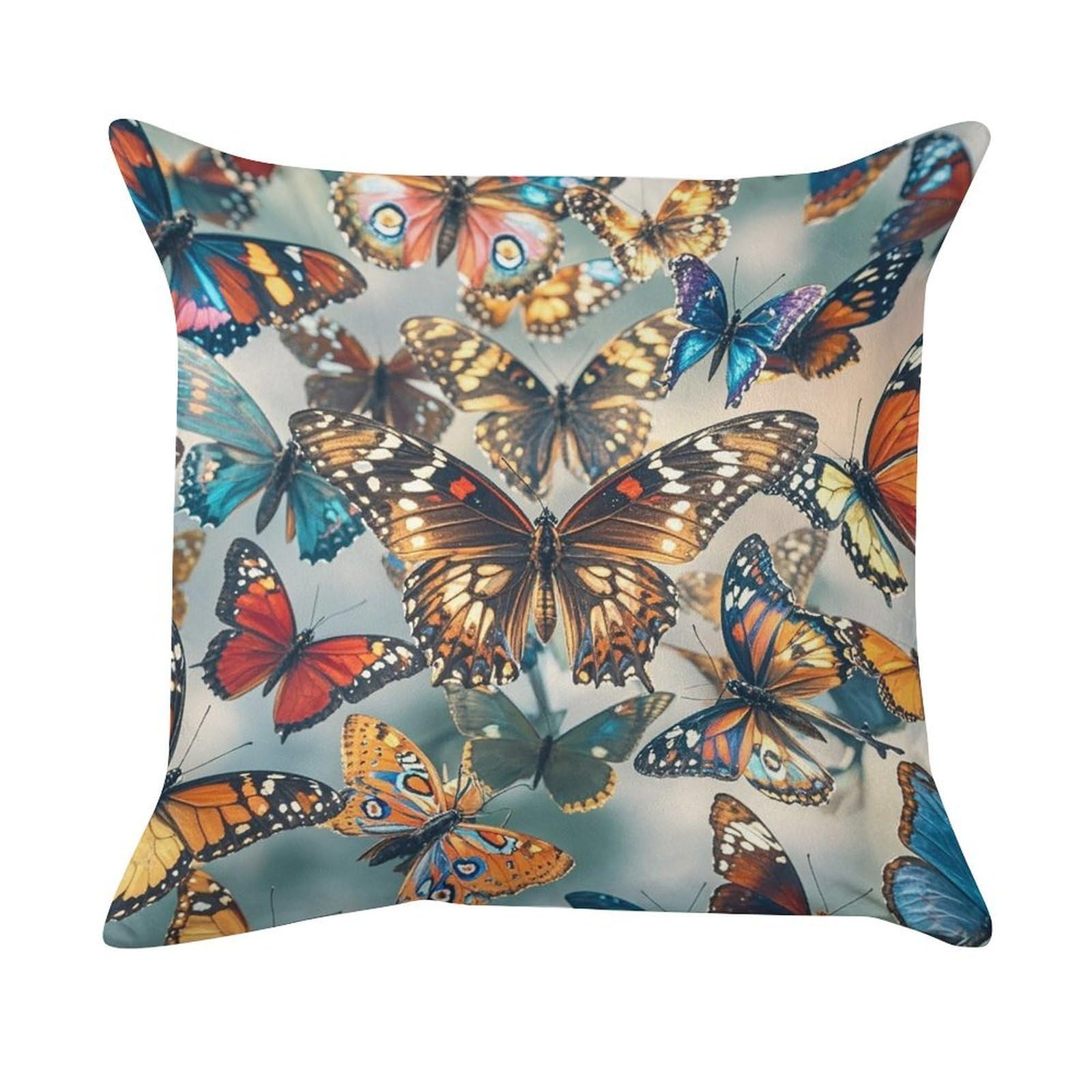 FekiLoot Butterflies Pillow Covers Luxury Velvet Square Pillowcases Throw Pillows Case with Invisible Zipper Decorative Velvet Cushion Covers Ultra Soft Lumbar Pillow Shells