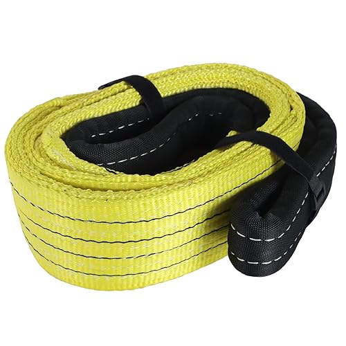 Miniatura 9 de Correas de elevación de eslinga, 2" x 4' 2-capas Correas de elevación planas resistentes de nylon con ojo plano para eslinga de elevación, Correa de