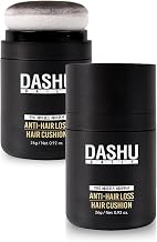DASHU Daily Hair Cushion for Hair Fall | Hair Fibers for Thinning Hair Temporary Hair Color for Gray Hair Coverage Root Concealer Hairline Powder | Waterproof Bald Spot Cover Up for Men 0.56oz (Brown)