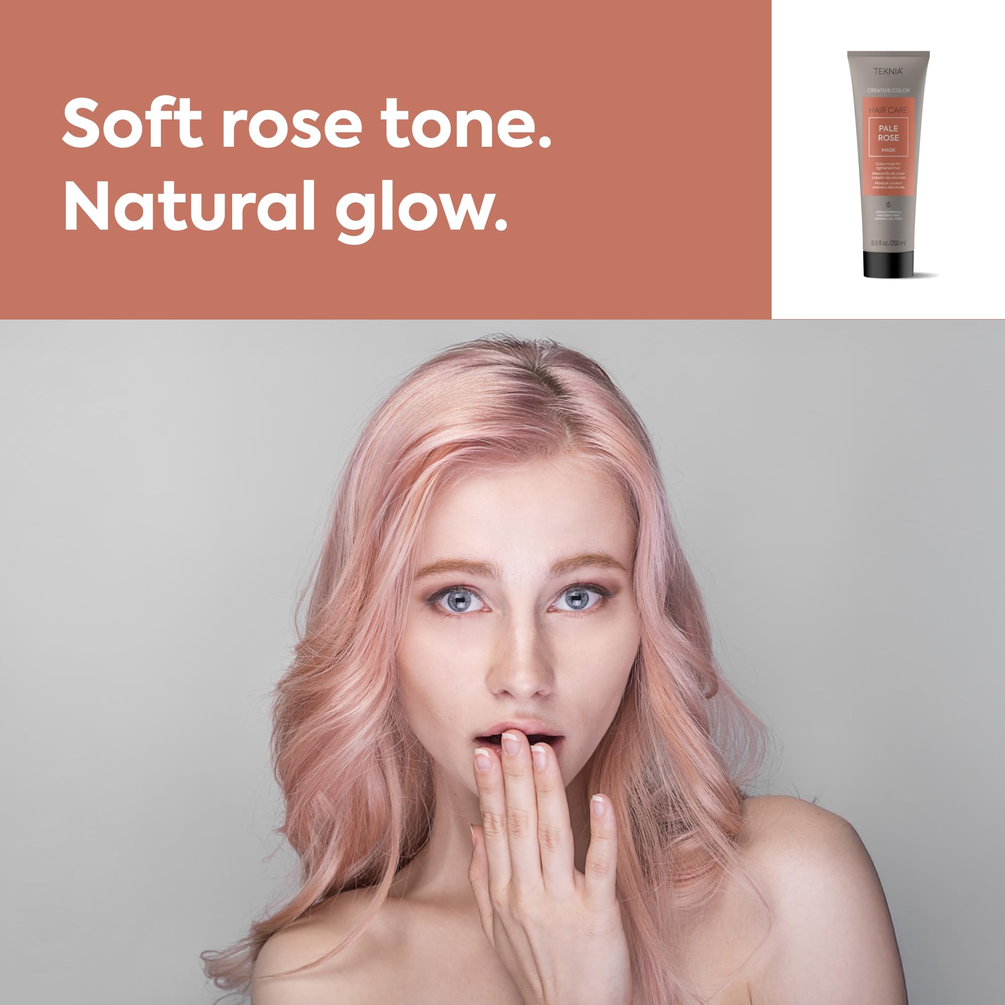 Lakme Teknia Pale Rose Color Mask, Conditioner für gebleichtes Haar, vegane Formel, 250 ml