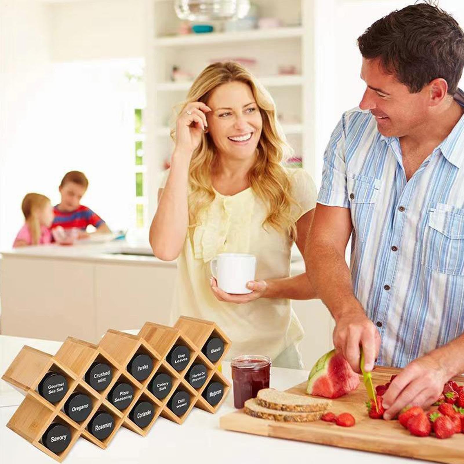 Organizador de Condimentos y Especias para la Cocina Estante Organizador | Soporte para Repisa de Condimentos para Encimeras, Armarios, Cajones y Cocina