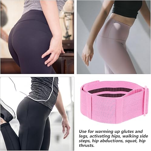 Miniatura 3 de Banda de resistencia elástica ajustable antideslizante para mujer, bucle de tensión de yoga grueso, correa elástica rosa de resistencia pequeña para