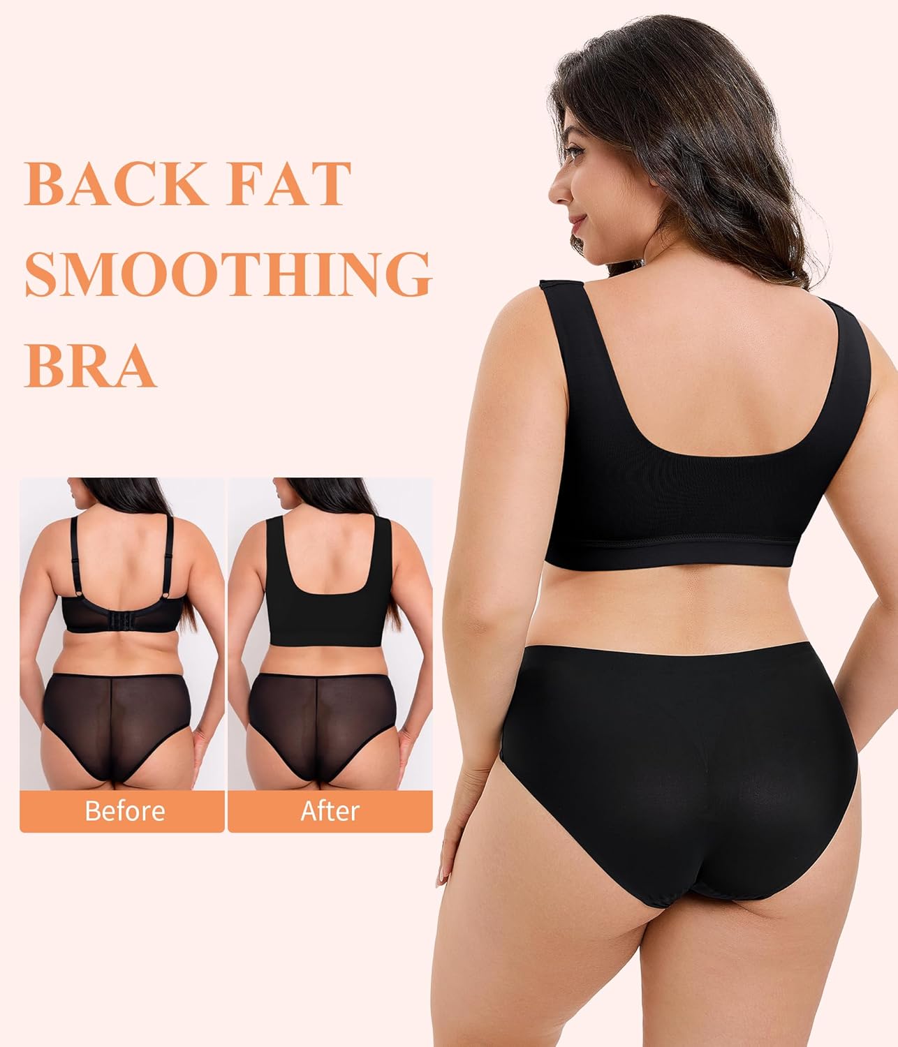 CYDREAM Wireless Front Closure Bra for Women Compression Back Smoothing Post Surgery Bra Adjustable Straps - Image 2