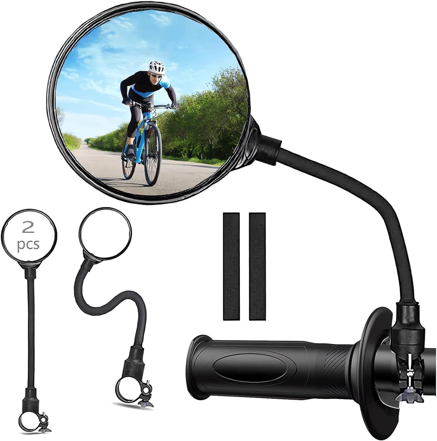 1 Pair Bike Mirror for Specialized Turbo Como SL, Lightweight Durable Scratch Resistant Bike Rear View Mirror Wide Vision 360° Adjustable