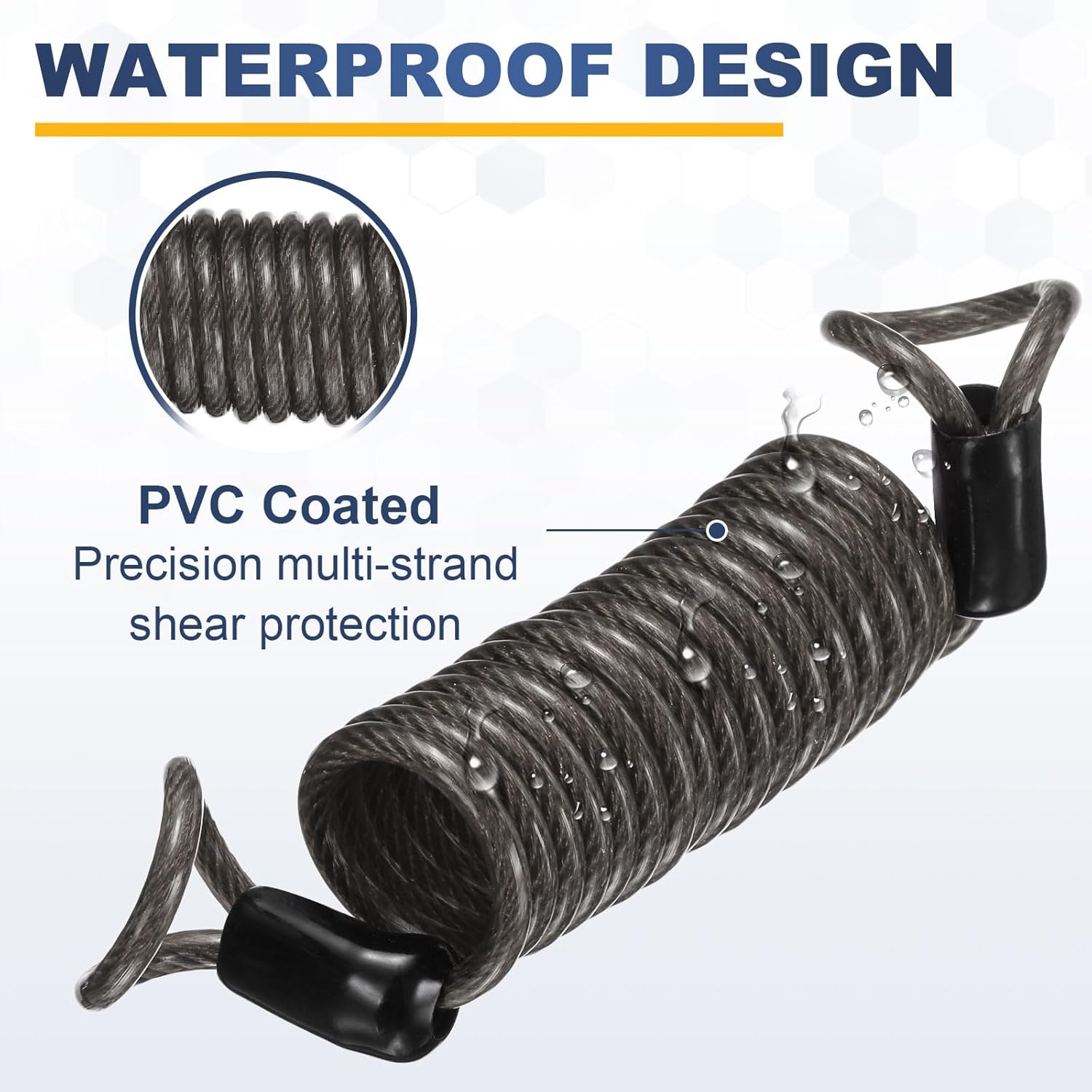 PATIKIL Security Steel Cable Lock, (3.3 Feet, Black)(2 Set), Double Loop Safety Wire Rope with 3.8" D-Shaped 3-Digit Code Combination Lock, Suit for - Bicycles/Motorcycle/Suitcase/Luggage