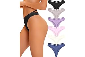 Women's Seamless Thongs 6-Pack: No-Show, Breathable, Invisible Panties for All-Day Comfort