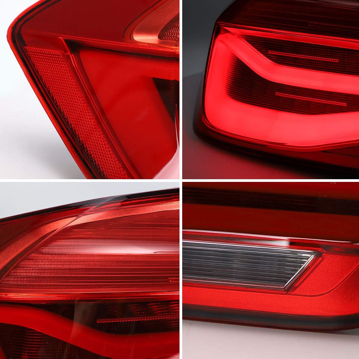 YUANZHENG LED Sequential Tail Lights for [BMW F30 F80 320i 328i 335i Sedan 6th Gen 2013 2014 2015 2016 2017 2018] with Fiber Optic DRLs (RED)