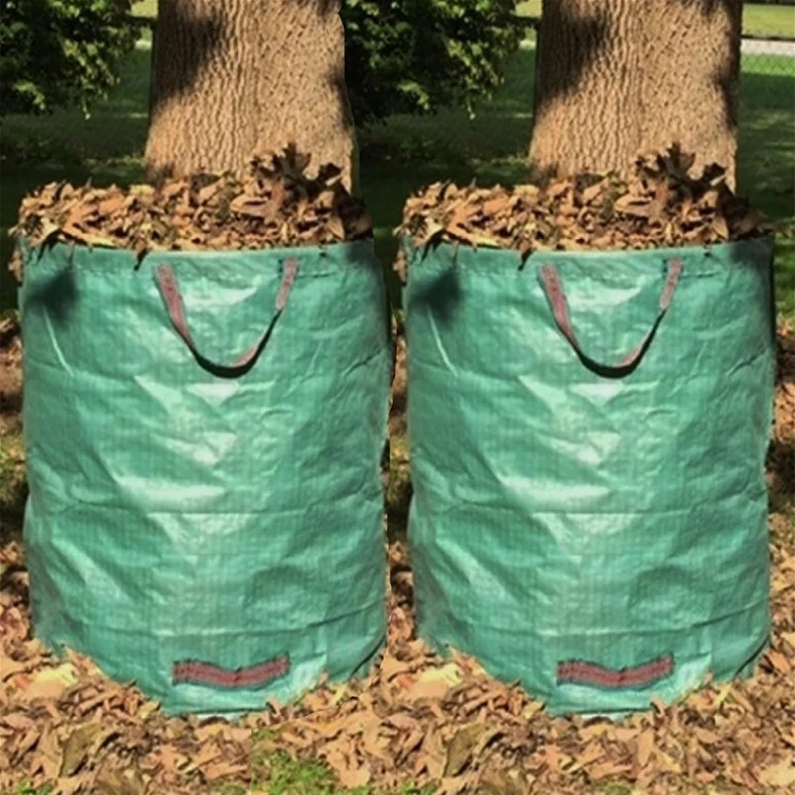 Sacs à déchets de jardin réutilisables - 670 x 770 mm - Pliable - Respectueux de l'environnement - Pour le nettoyage de la cour (vert)
