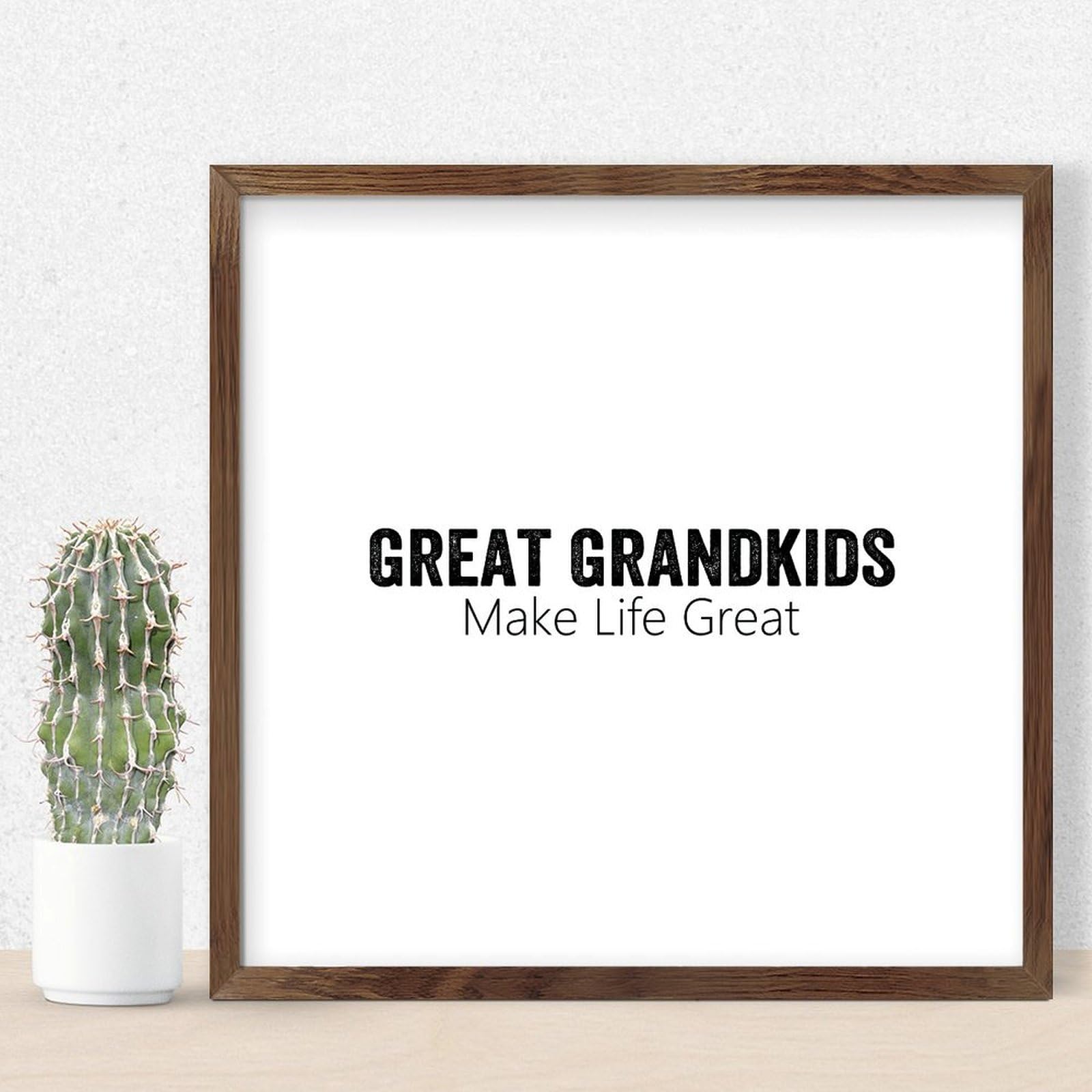 Décoration murale en bois Great Grandkids 30x30 cm rustique chic