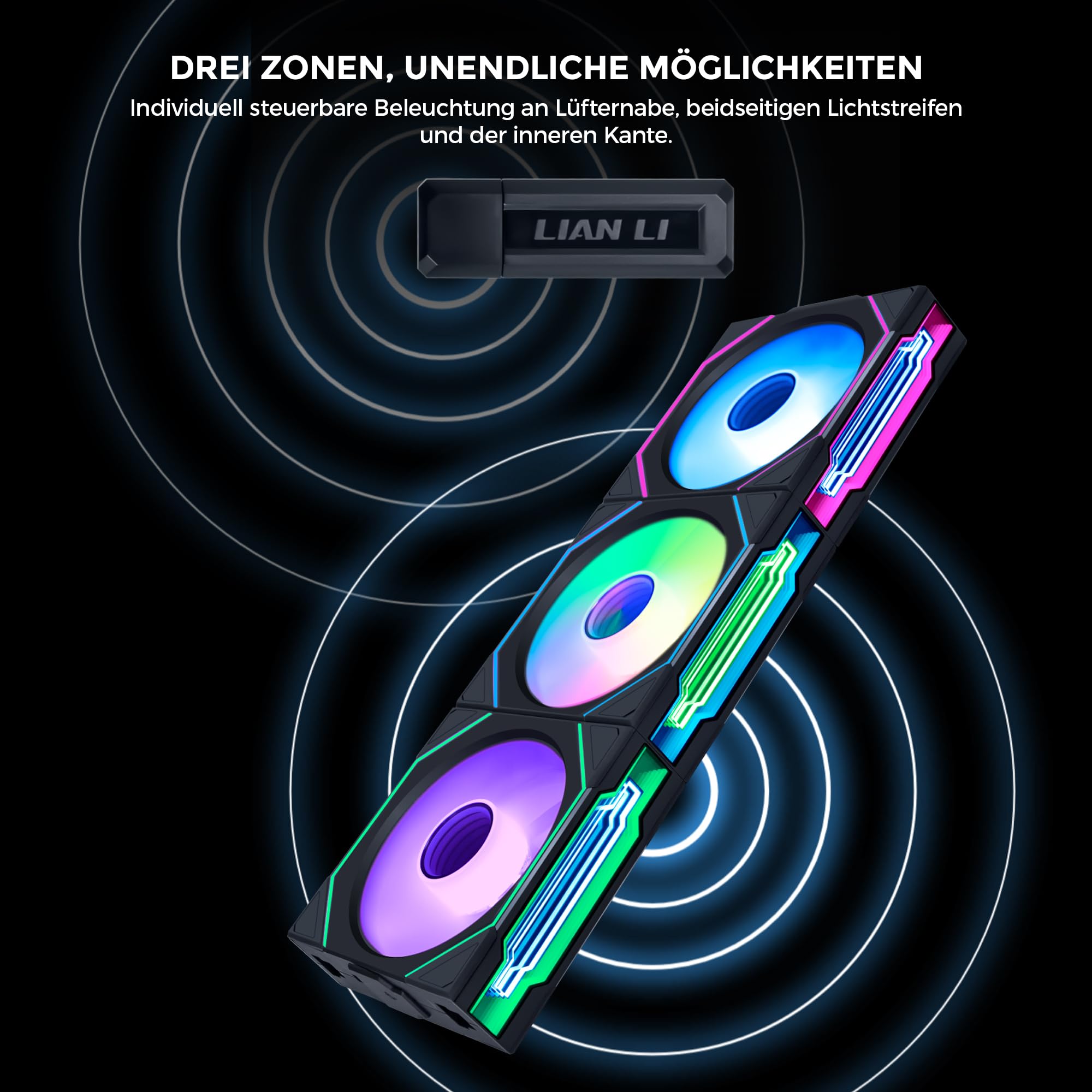 Lian Li UNI FAN SL-INF Wireless L?fter, ARGB, PWM - Reverse Blade, 140mm, schwarz