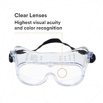 3M Safety Impact Goggle, Clear Anti Fog Lens, Pack of 10