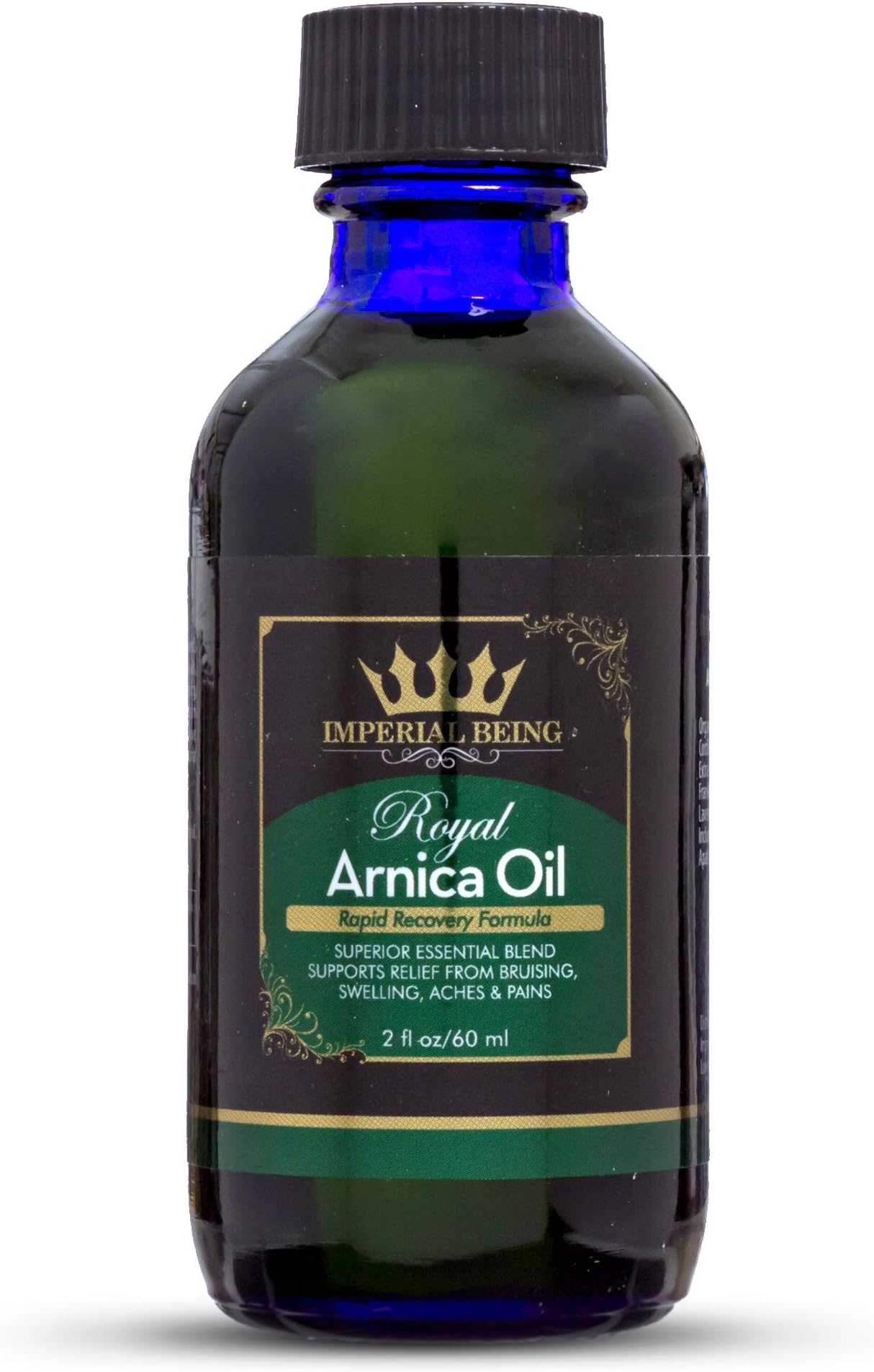 Royal Arnica Oil - Rapid Healing Formula - Super Premium Blend with Essential Oils, Minerals, and Wildcrafted Herbs for Massage, Fast Healing of Bruises, Relief from Muscle Soreness and Aches (60ml)