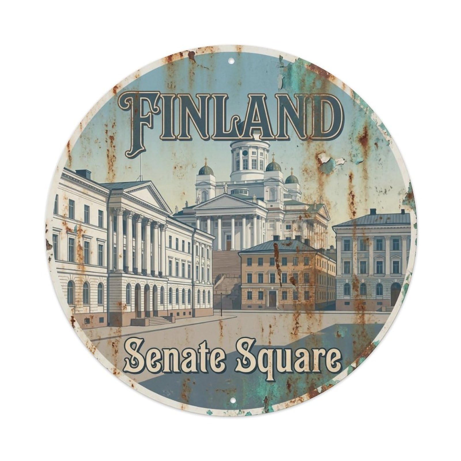 Vintage Travel Finland Royal Metal Tin Sign