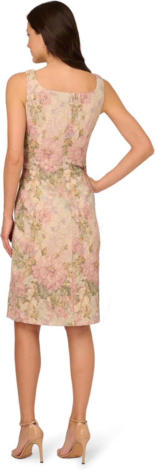 Adrianna Papell Womens Floral Matelasse Dress - Image 4