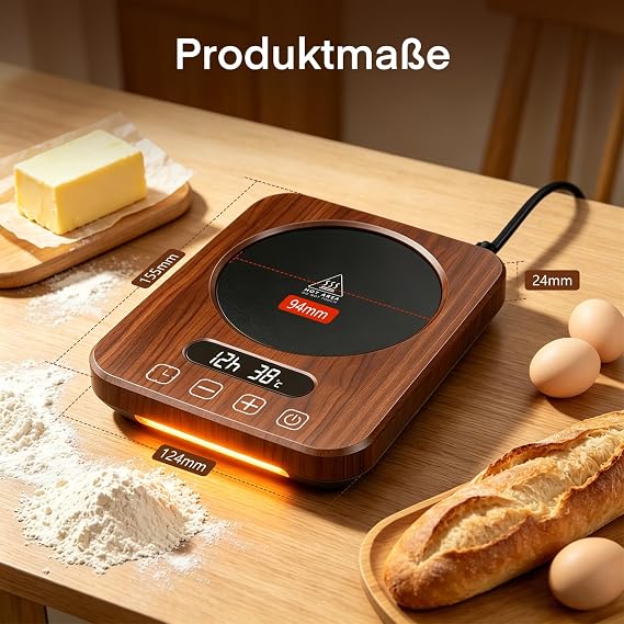 Sourdough Warmer 21-38°C Precise Temperature Control 12H Timer Heat Plate with Memory Function for Bread Baking Fermentation