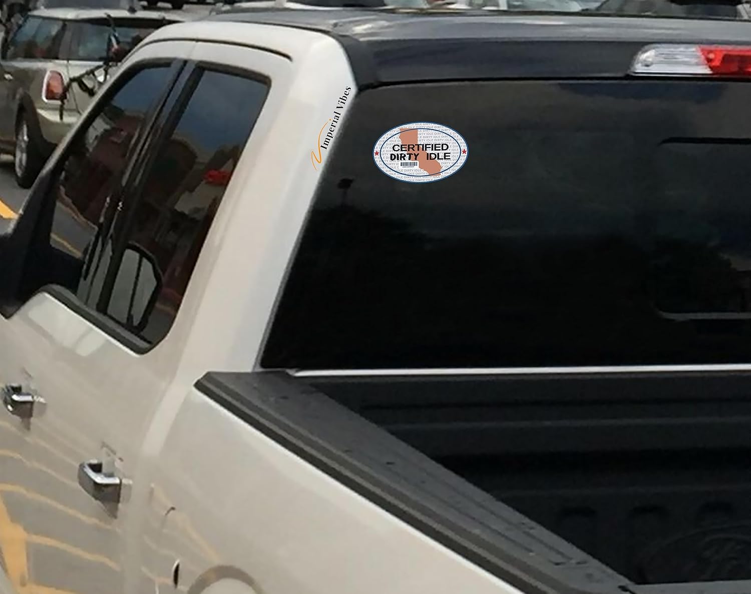Imperial Vibes Dirty Idle Sticker (2 Pcs), Waterproof Removable Vinyl Decal for Home Décor, Windows, Laptop, & Trucks