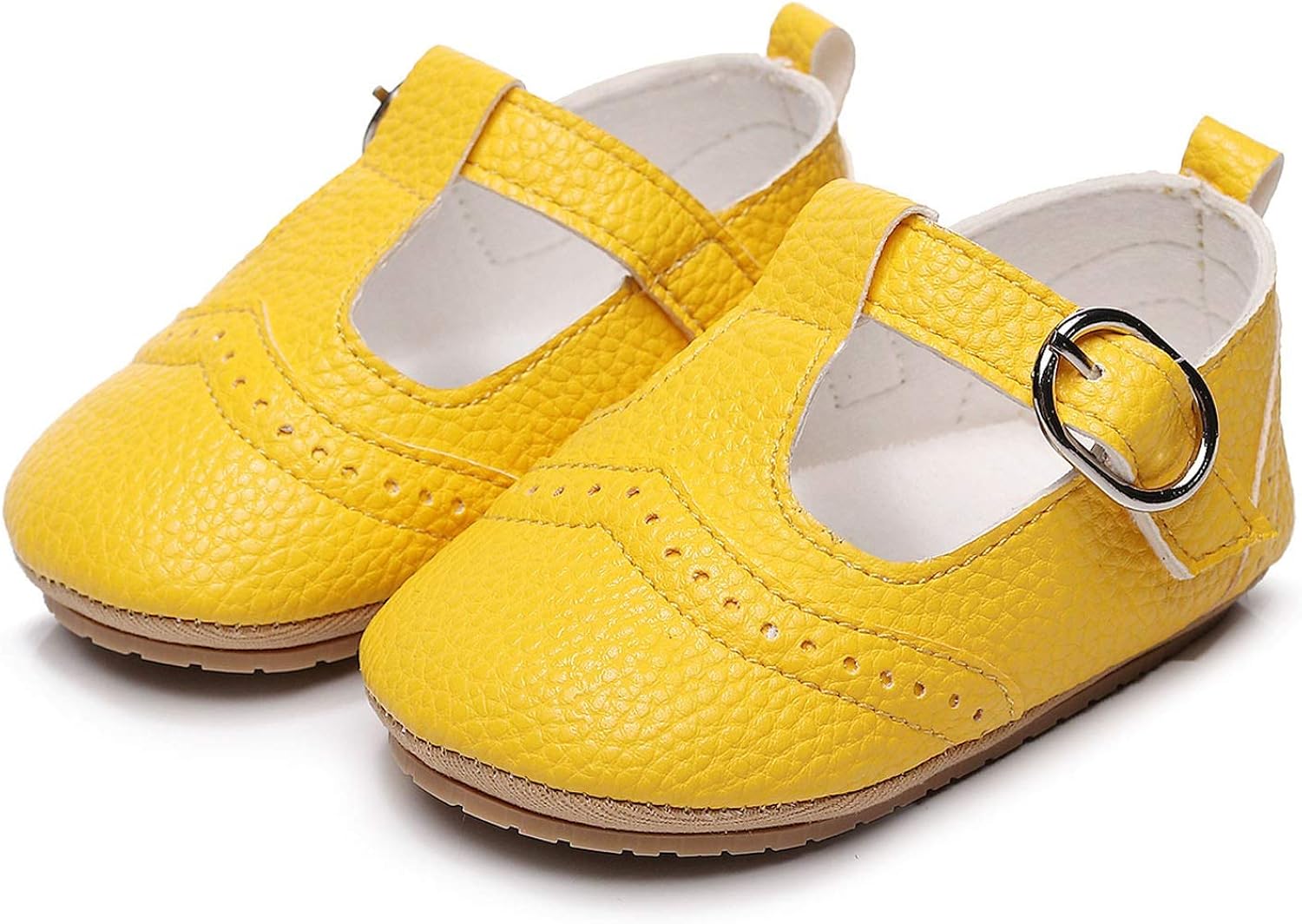 NBAA Toddler Baby Girl Plain Cute First Walking Casual Shoes Buckle