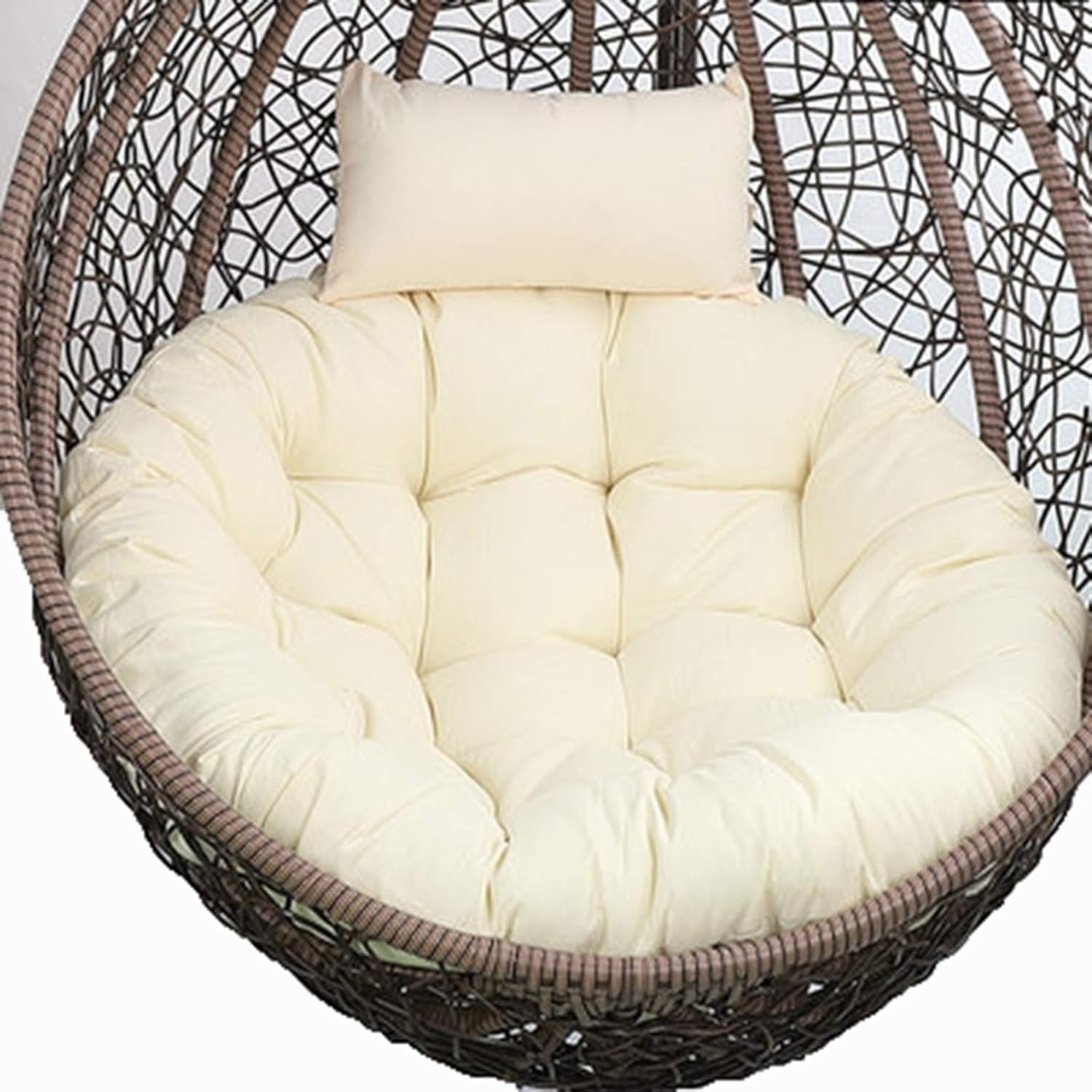 ERTsrhFD Chair Cushion, Thick Hanging Swing, Anti-Deformation Outdoor Hammock, Rattan Cushions(Beige)