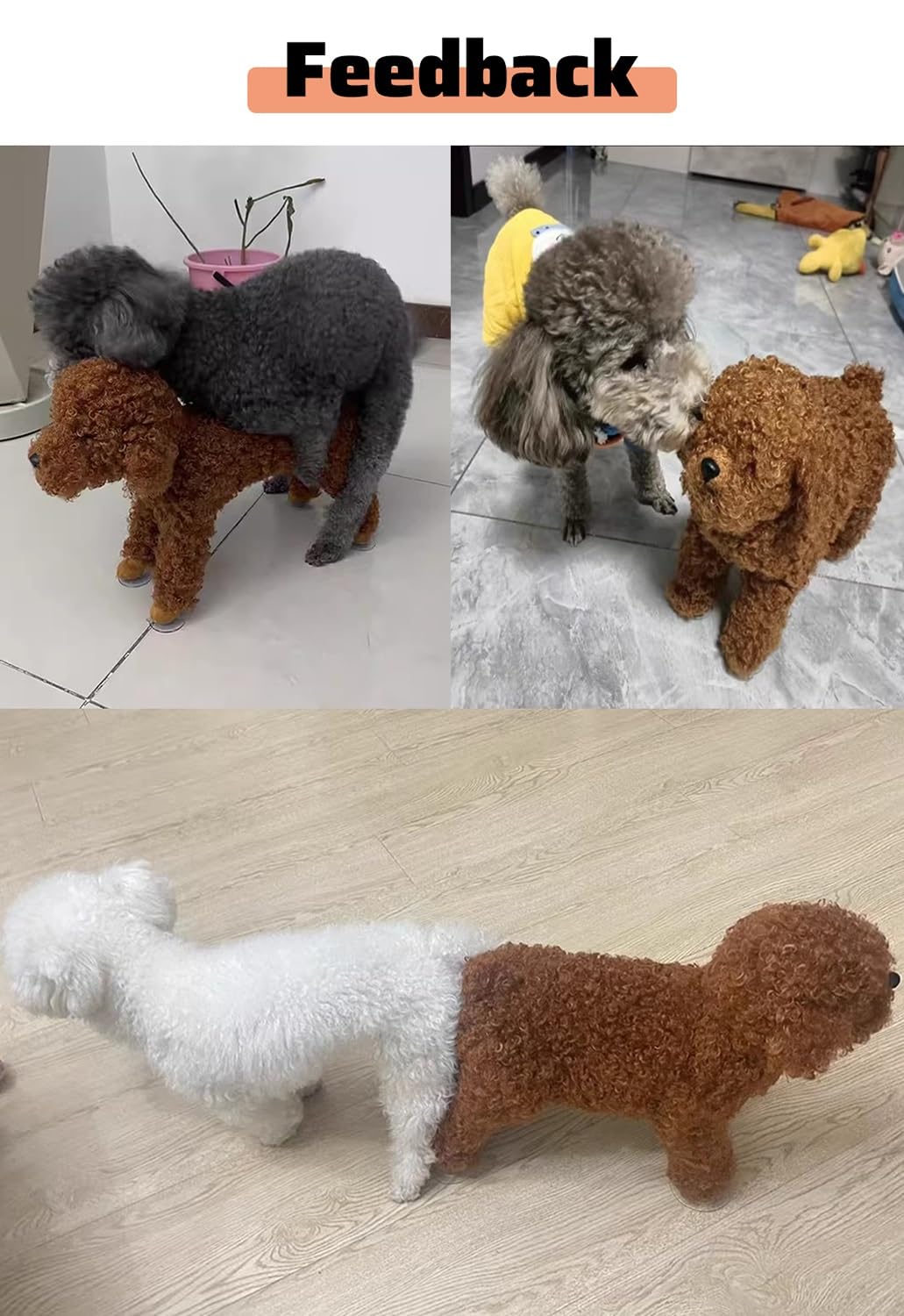 Paarungsspielzeug für Hunde Interaktive Hunde-Plüschpuppe Aus Silikon, Braut, Zwergschnauzer/Bichon Frisé, Spielzeug Zur Reproduktion Von Haustieren, Empathe mit Künstlichem Haar, Schlafpartner(Height
