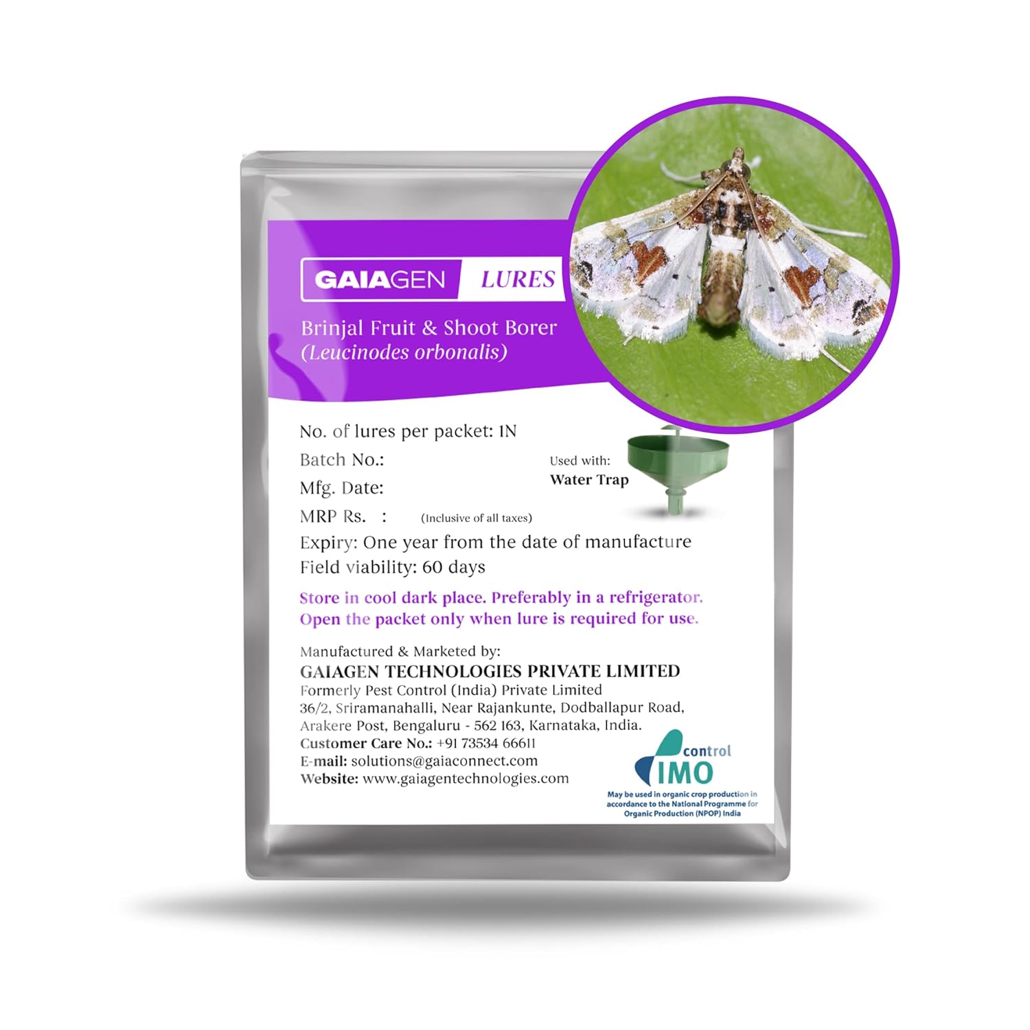 Gaiagen Lucin® Lure Pheromone Lure for Brinjal Fruit & Shoot Borer