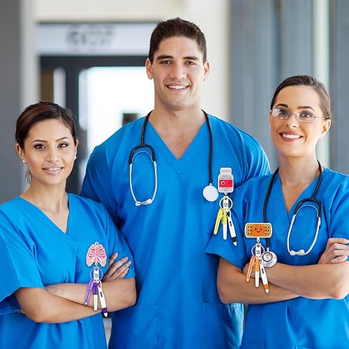 Miniatura 6 de 90 piezas de carretes de insignia de enfermera, juego de bolígrafos de enfermera CNA Week incluye soportes retráctiles para tarjetas de enfermera,