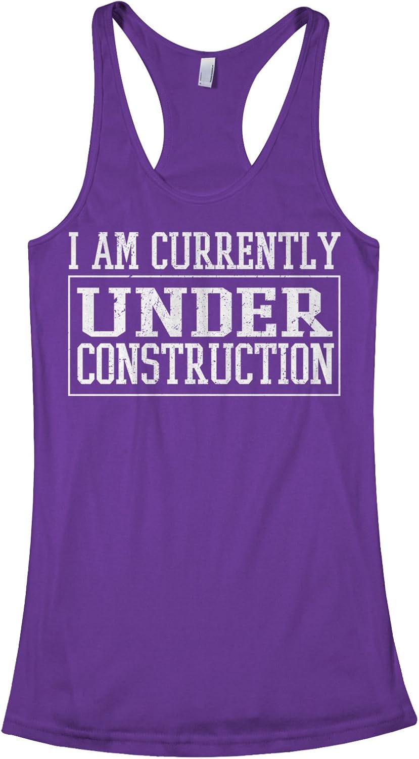 Threadrock Women's I Am Currently Under Construction Racerback Tank Top