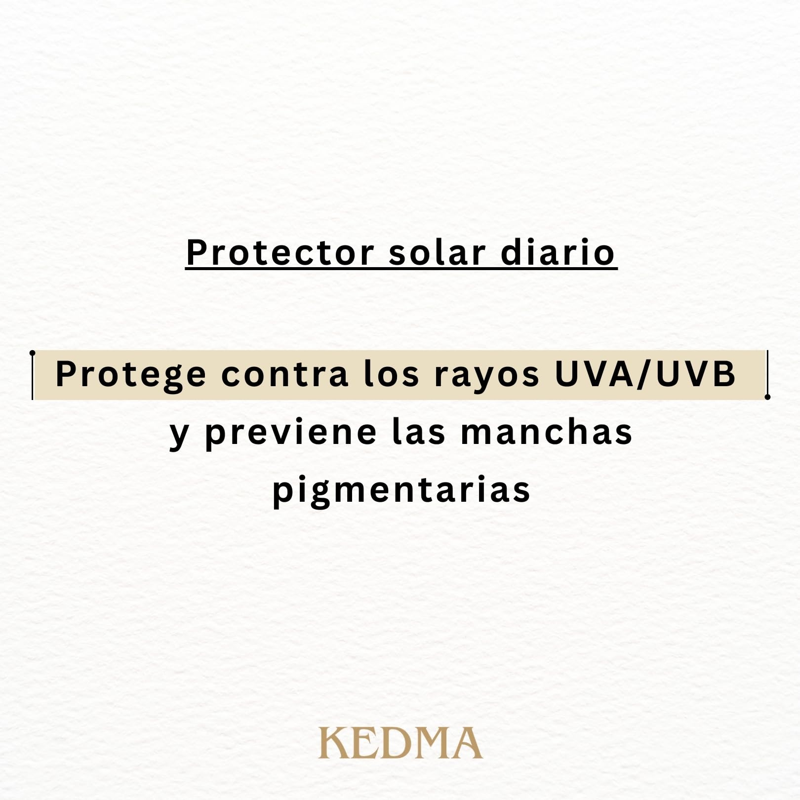 KEDMA - Crema de Día Protectora SPF 50+ - 50ml | La crema de día SPF 50+ ofrece protección UVA/UVB muy alta con una textura ligera y no grasa.
