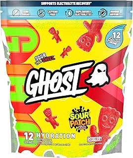 Hydration Packets, Sour Patch Kids Redberry, 12 Sticks, Electrolyte Powder - Drink Mix Supplement with Magnesium, Potassium, Calcium, Vitamin C - Vegan, Free of Soy, Sugar & Gluten