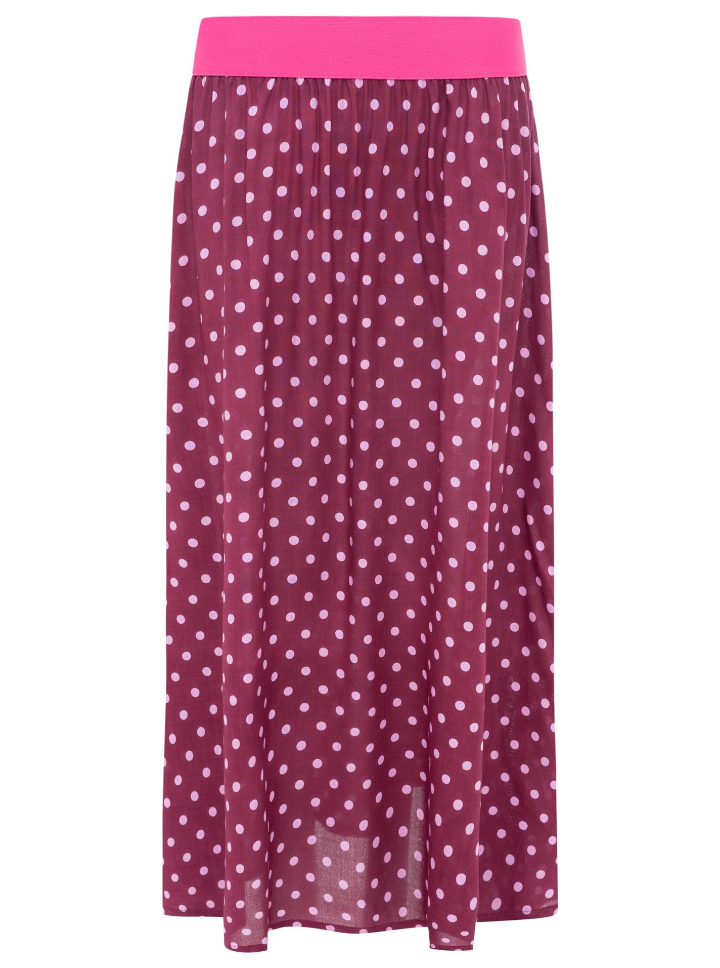 Zwillingsherz Damen Maxirock Dots Allover aus 100% Viskose – Langer, fließender Sommerrock mit elastischem Komfortbund – Feminines Design, hochwertiger Fall, vielseitig für Alltag, Freizeit & Urlaub