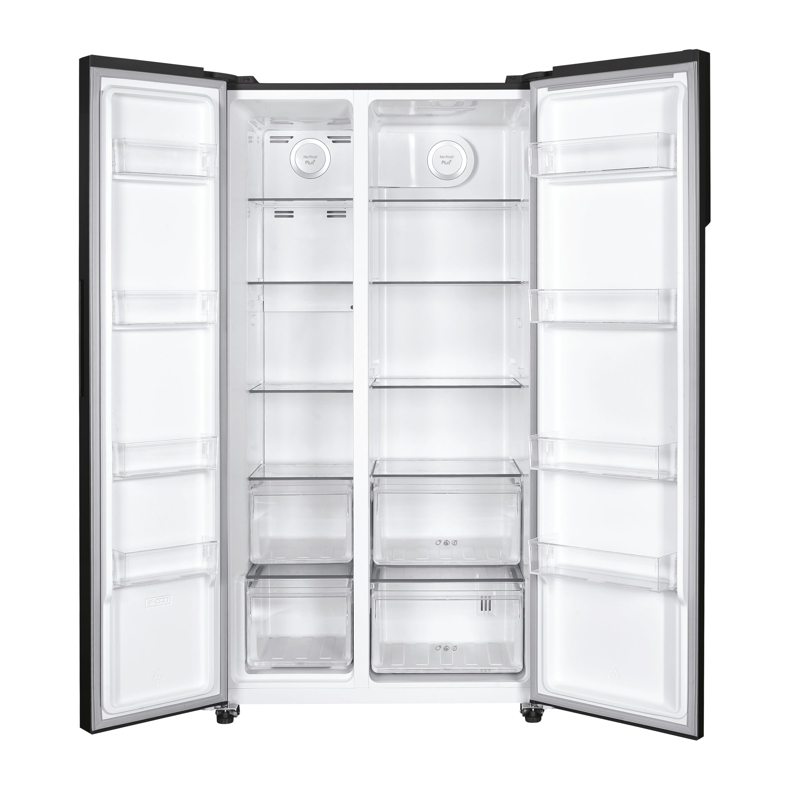 CANDY Frigorifero Side by Side No Frost 521L, Classe E, Display Touch, Super Freezing, Ripiani in Vetro, 177x91x67 cm (AxLxP) Nero - CHSBSO-6174B