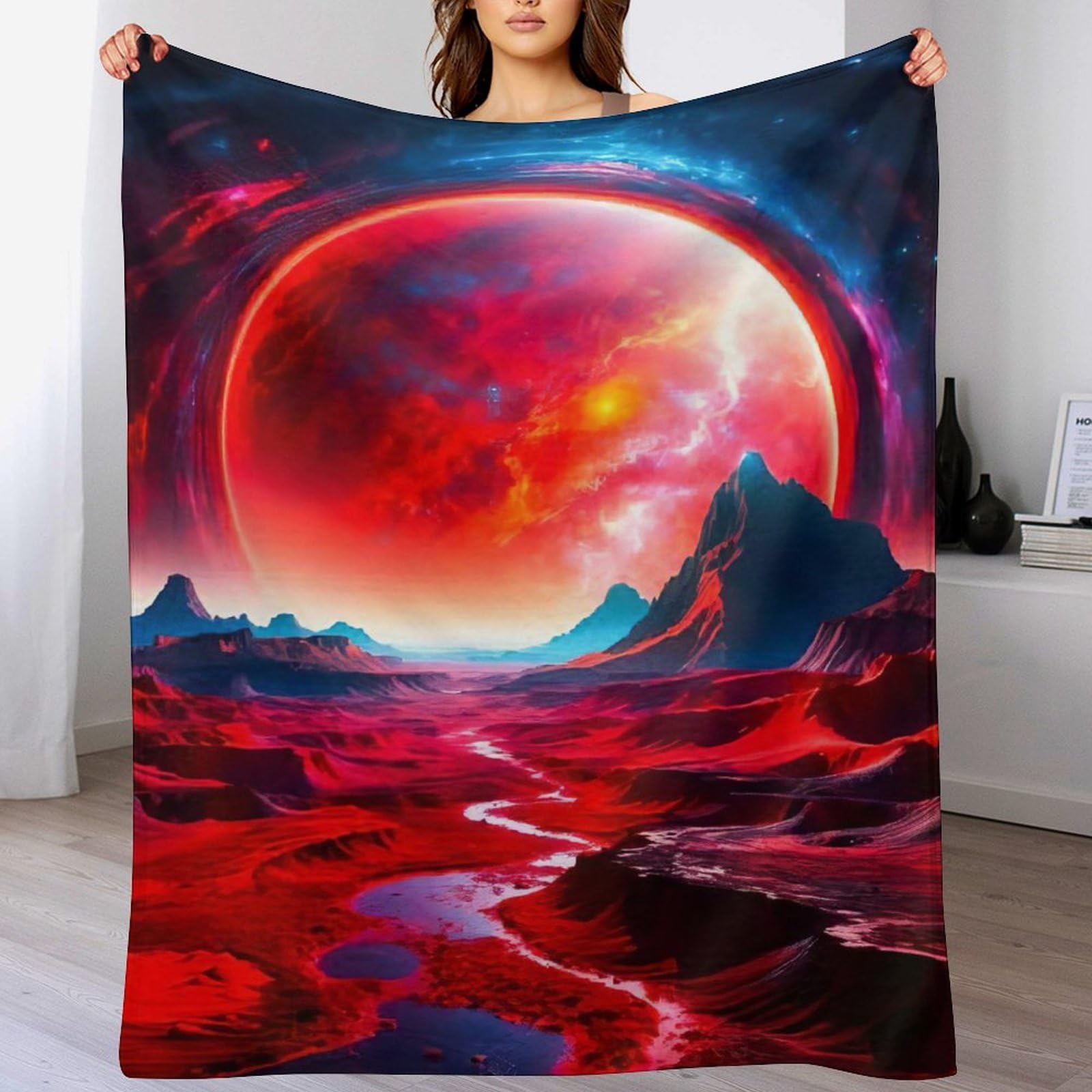 Couverture séjour Aura maléfique en flannel polaire pour vos soirées canapé