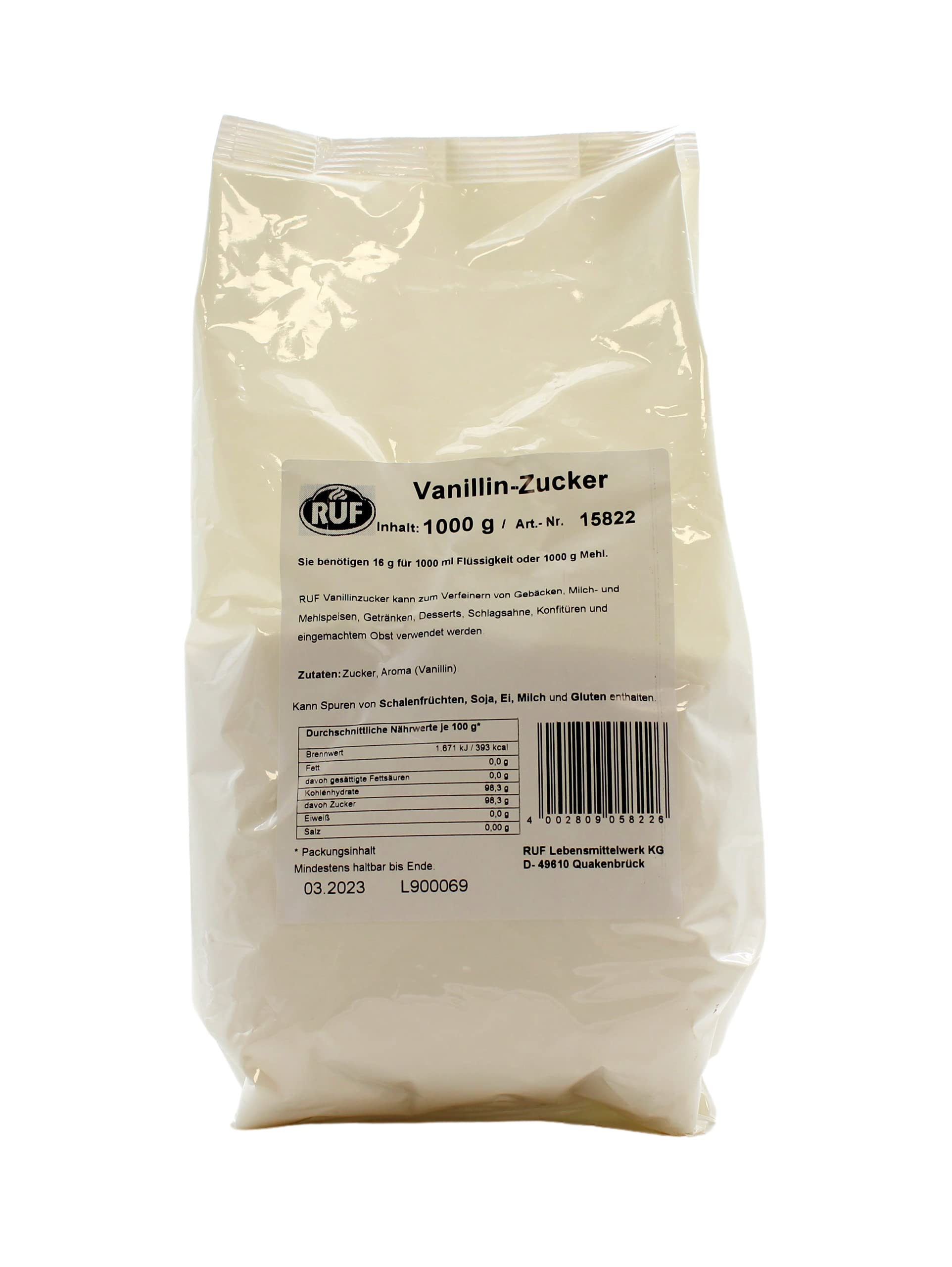 Ruf Vanillin-Zucker, 10er Pack (10 x 1 kg Beutel)