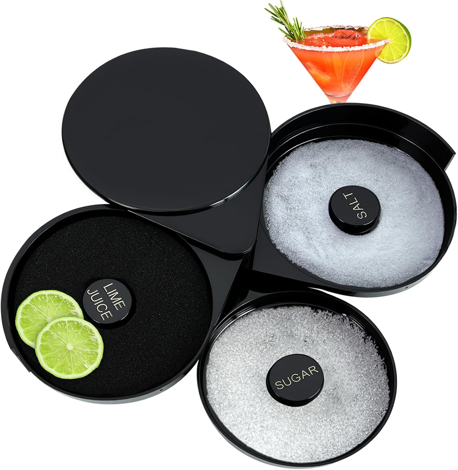 3 Tier Margarita Salt Rimmer Set Cocktail Glass Bartender Tool