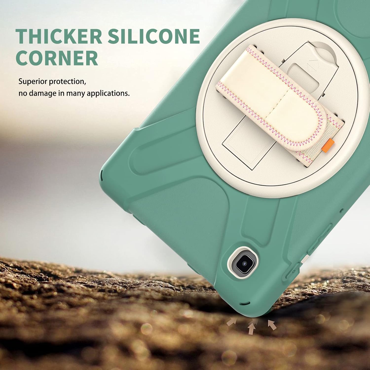 ORIbox Corsair Case for Samsung Galaxy Tab A7 lite [8.7 Inch] 2021, Heavy Duty Rugged Protective, 3 in 1 Shockproof Bumper with 360° Kickstand/Hand Strap : Everything Else